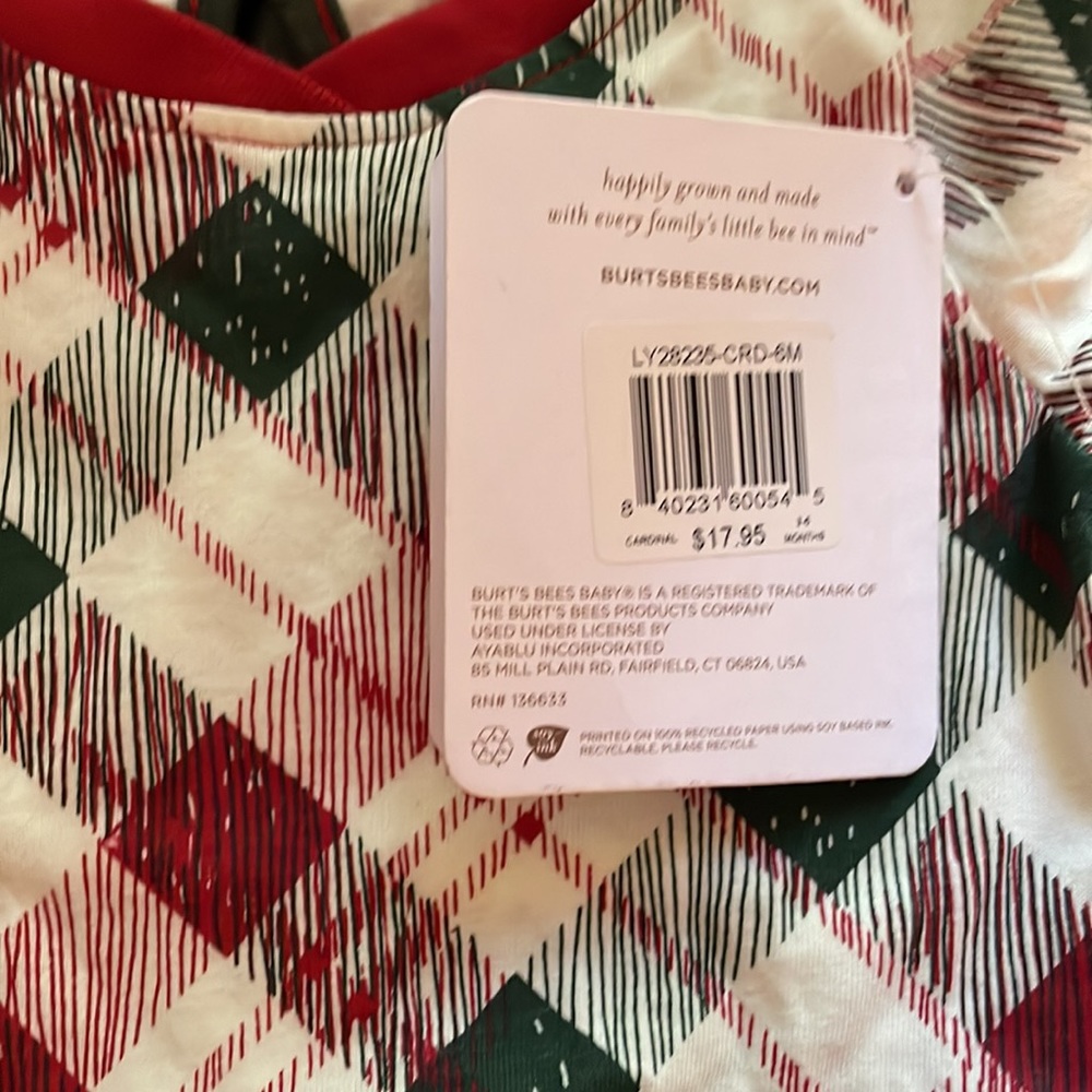 Burts Bees Baby Christmas pajamas size 3-6 months baby girl brand new with tags - Picture 5 of 9